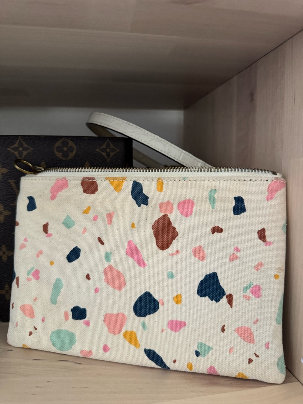 Madewell organizer wallet pouch Canvas Terrazzo